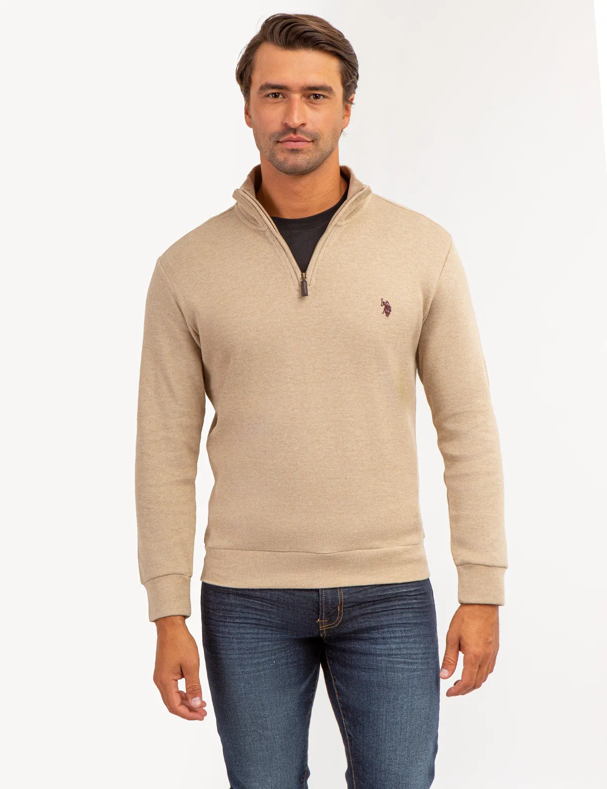 1/4 ZIP FLATBACK PULLOVER