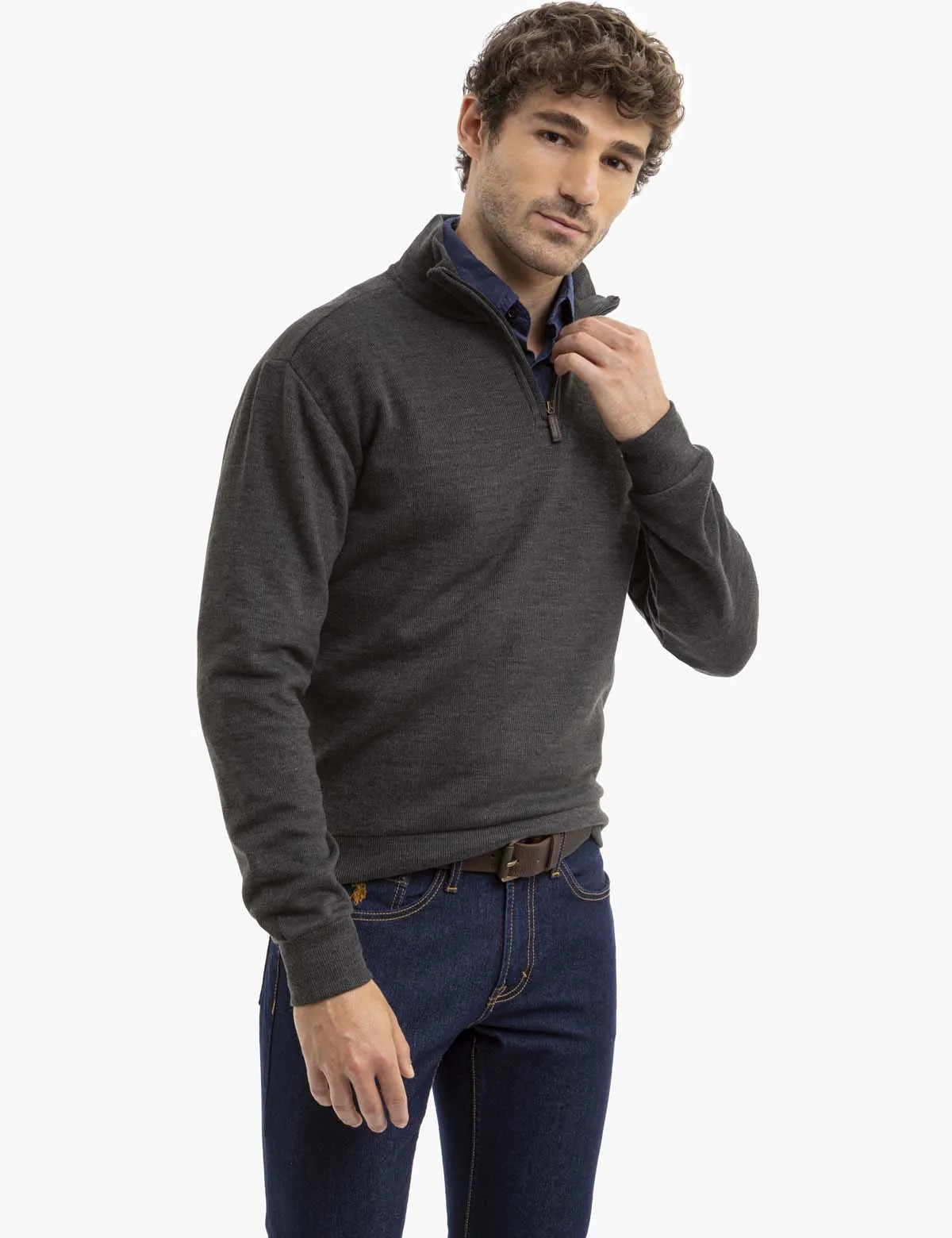 1/4 ZIP FLATBACK PULLOVER