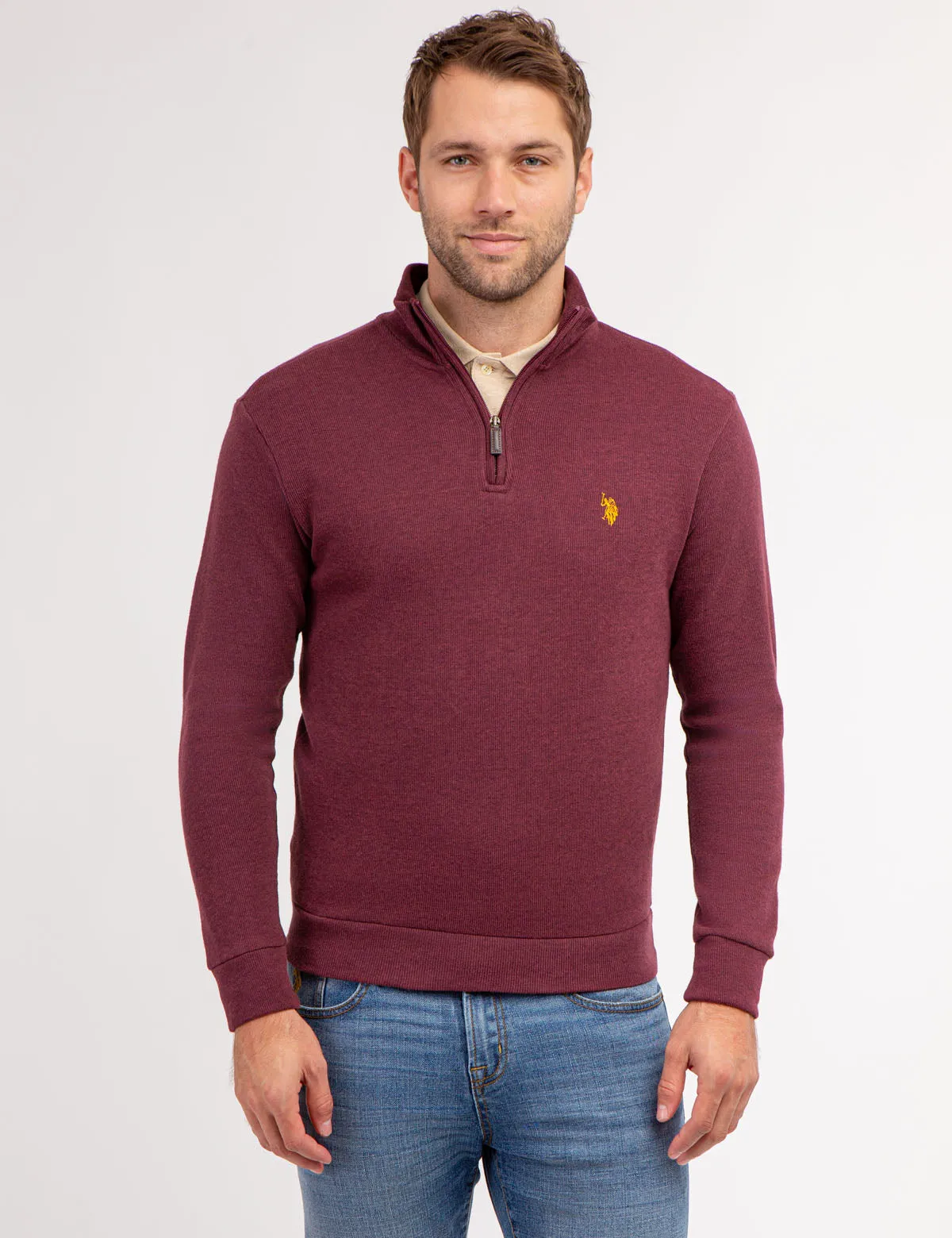 1/4 ZIP FLATBACK PULLOVER