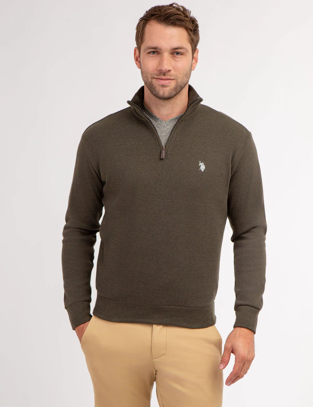 1/4 ZIP FLATBACK PULLOVER