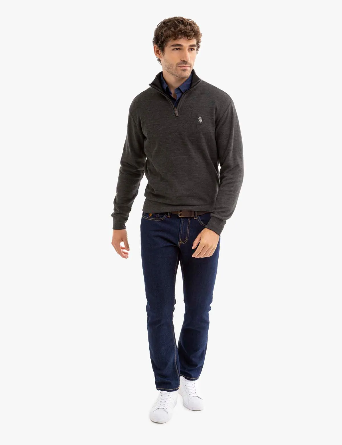 1/4 ZIP FLATBACK PULLOVER