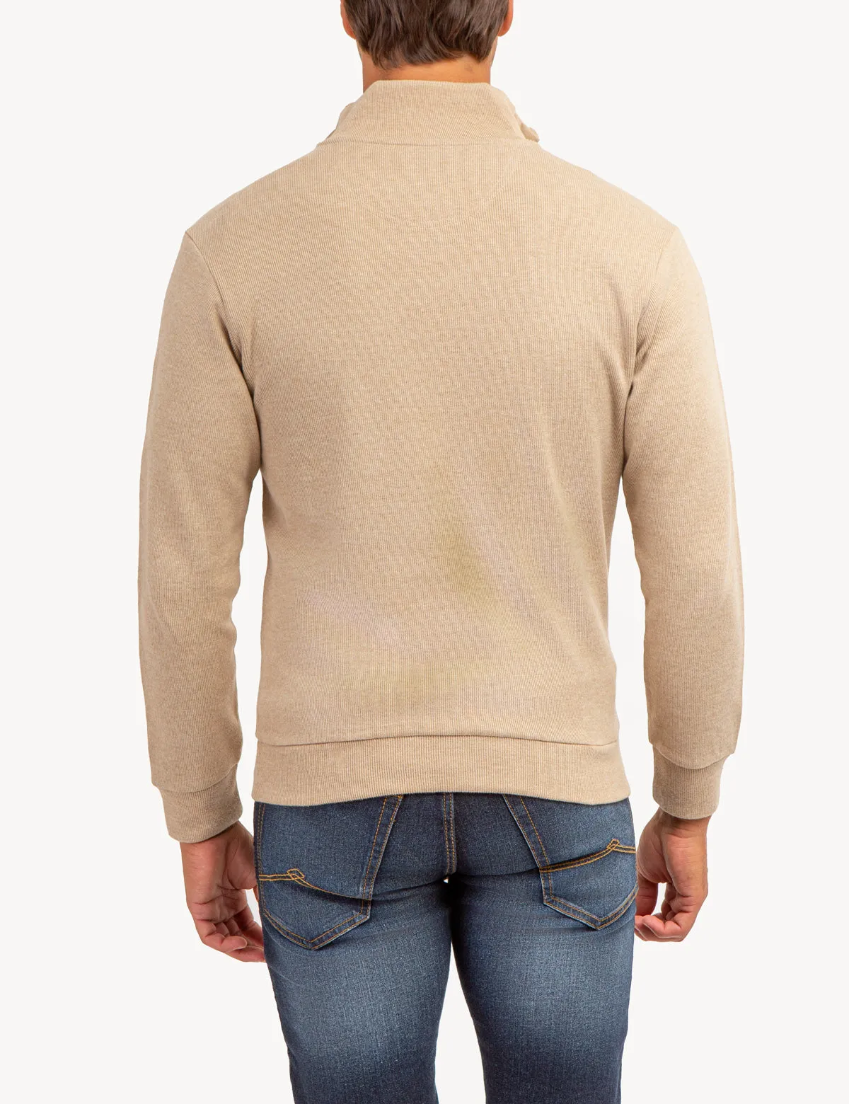 1/4 ZIP FLATBACK PULLOVER