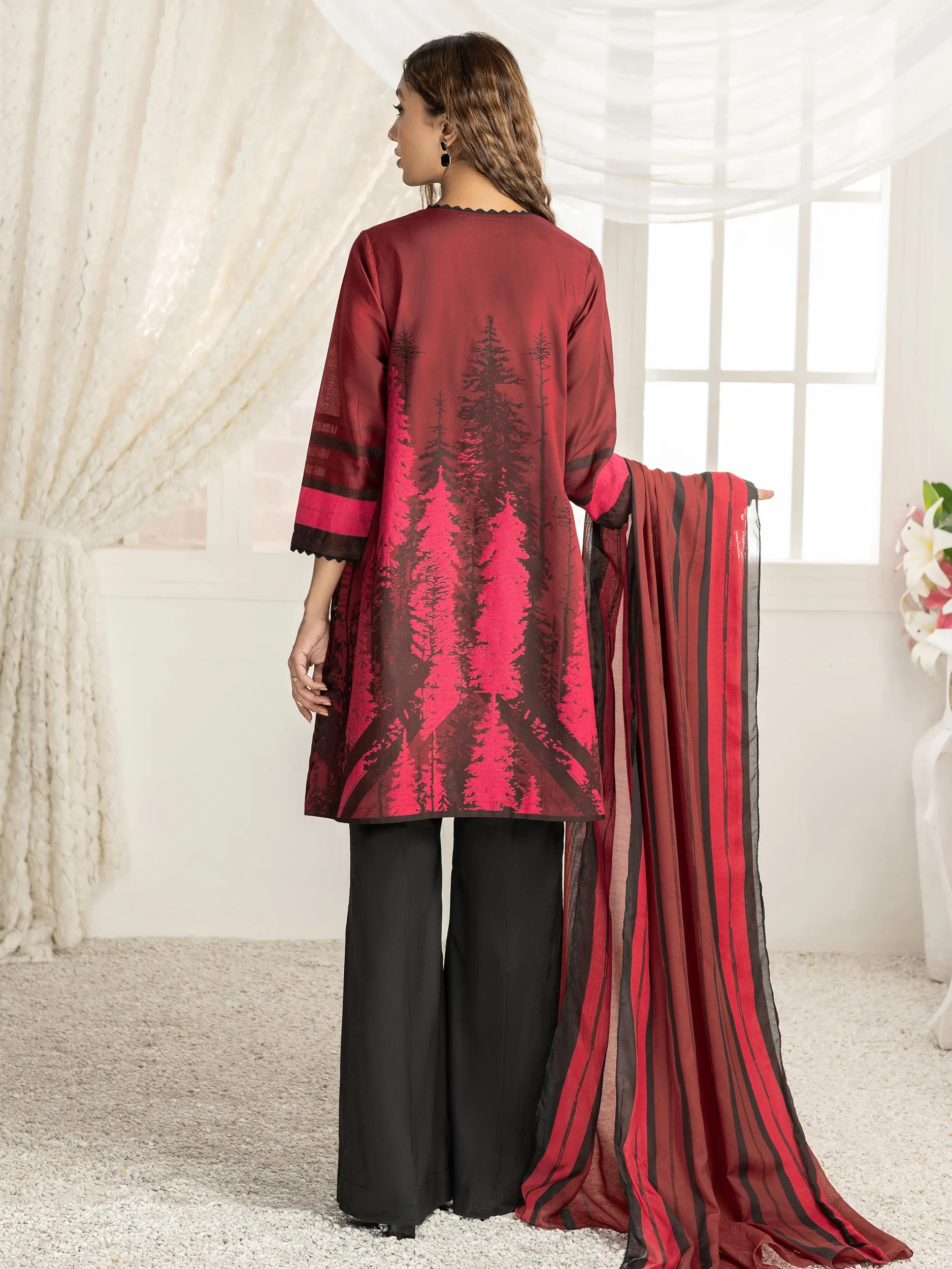 2 Piece Jacquard Suit-Printed (Unstitched)