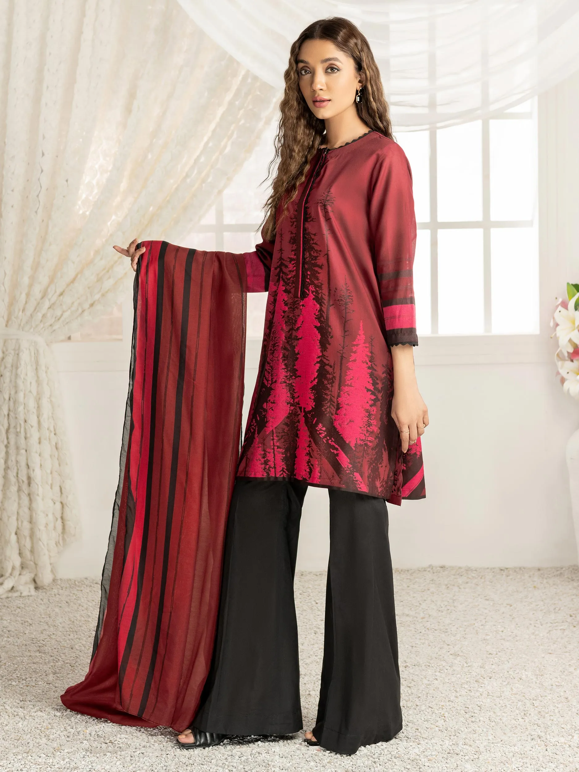 2 Piece Jacquard Suit-Printed (Unstitched)