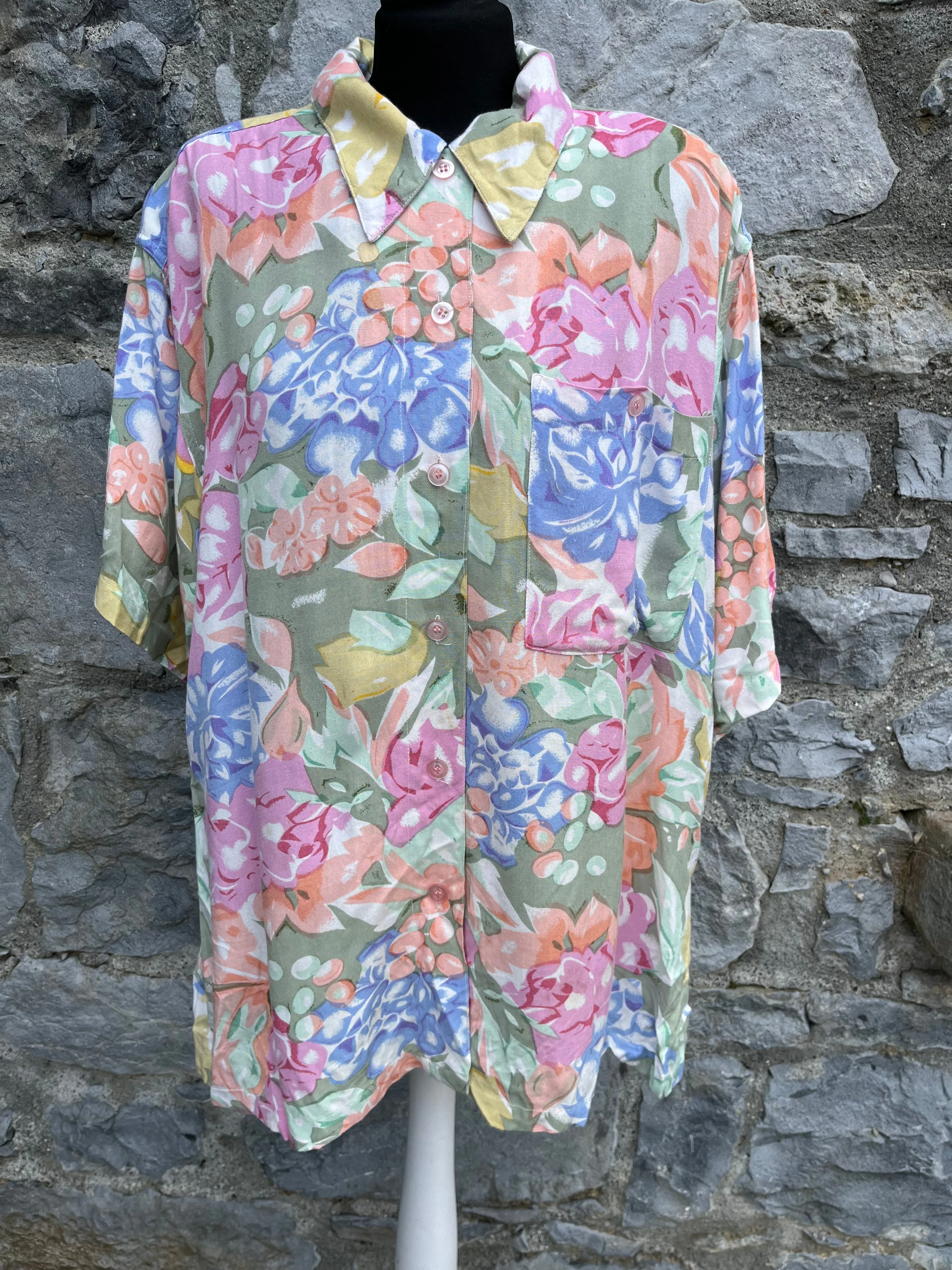 80s floral shirt uk 18-20