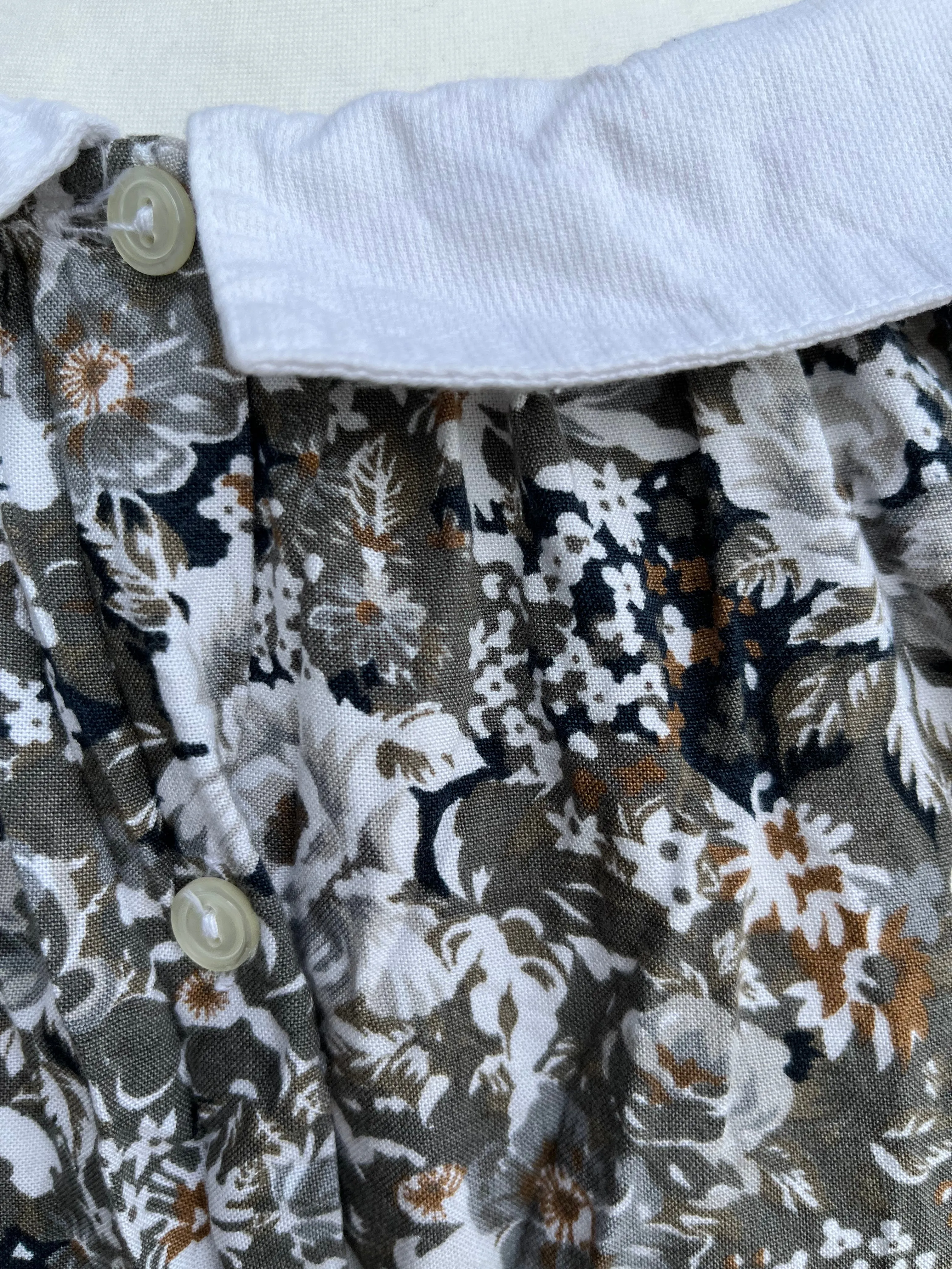 80s grey floral top uk 8-10