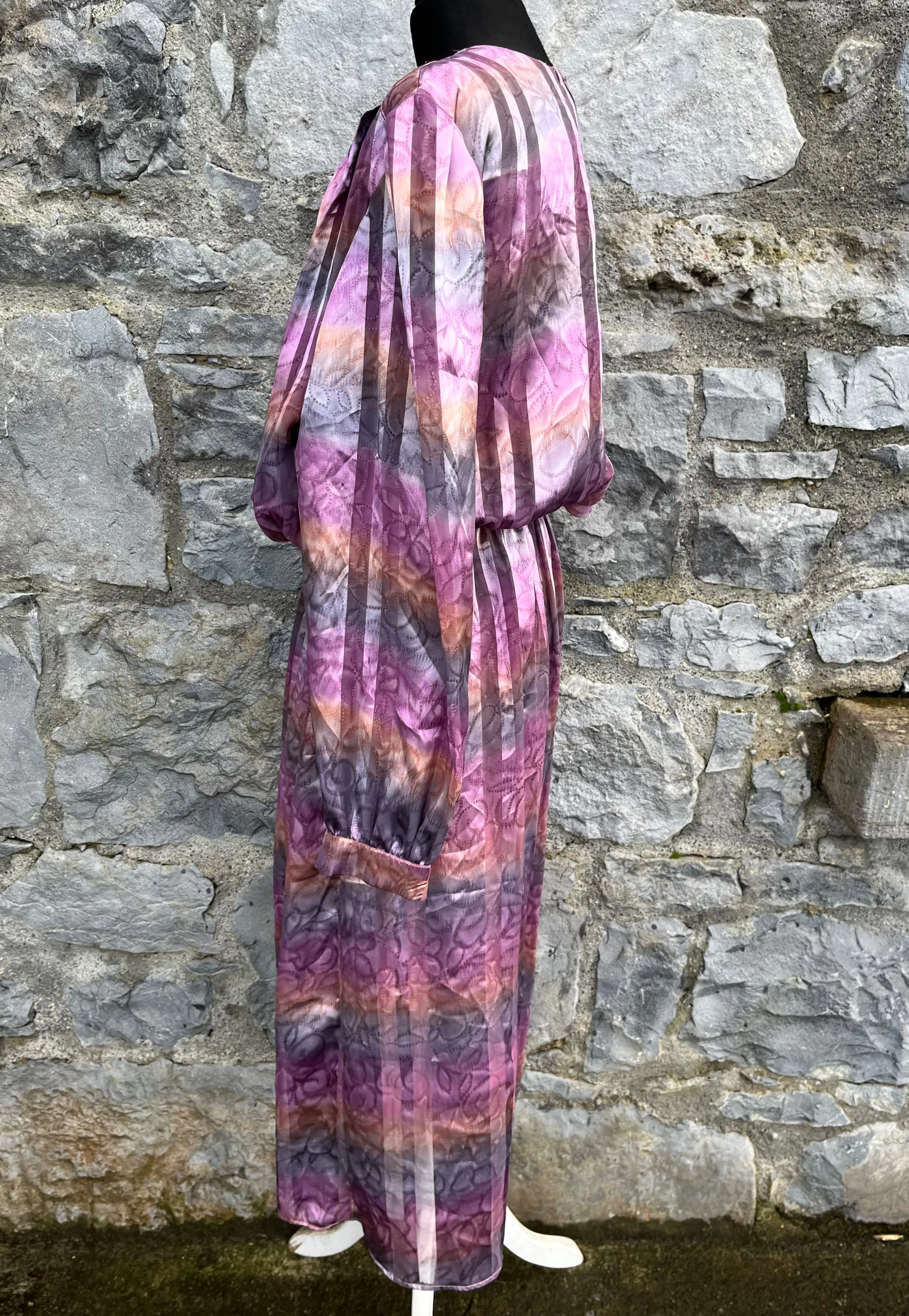 80s pink stripy dress uk 12-14