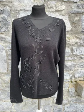 90s black sequin jumper uk 12-14