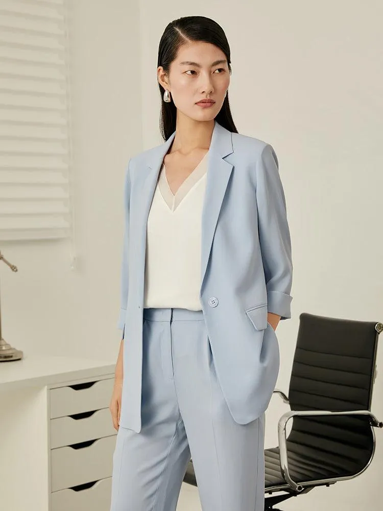 Acetate One Button Blazer