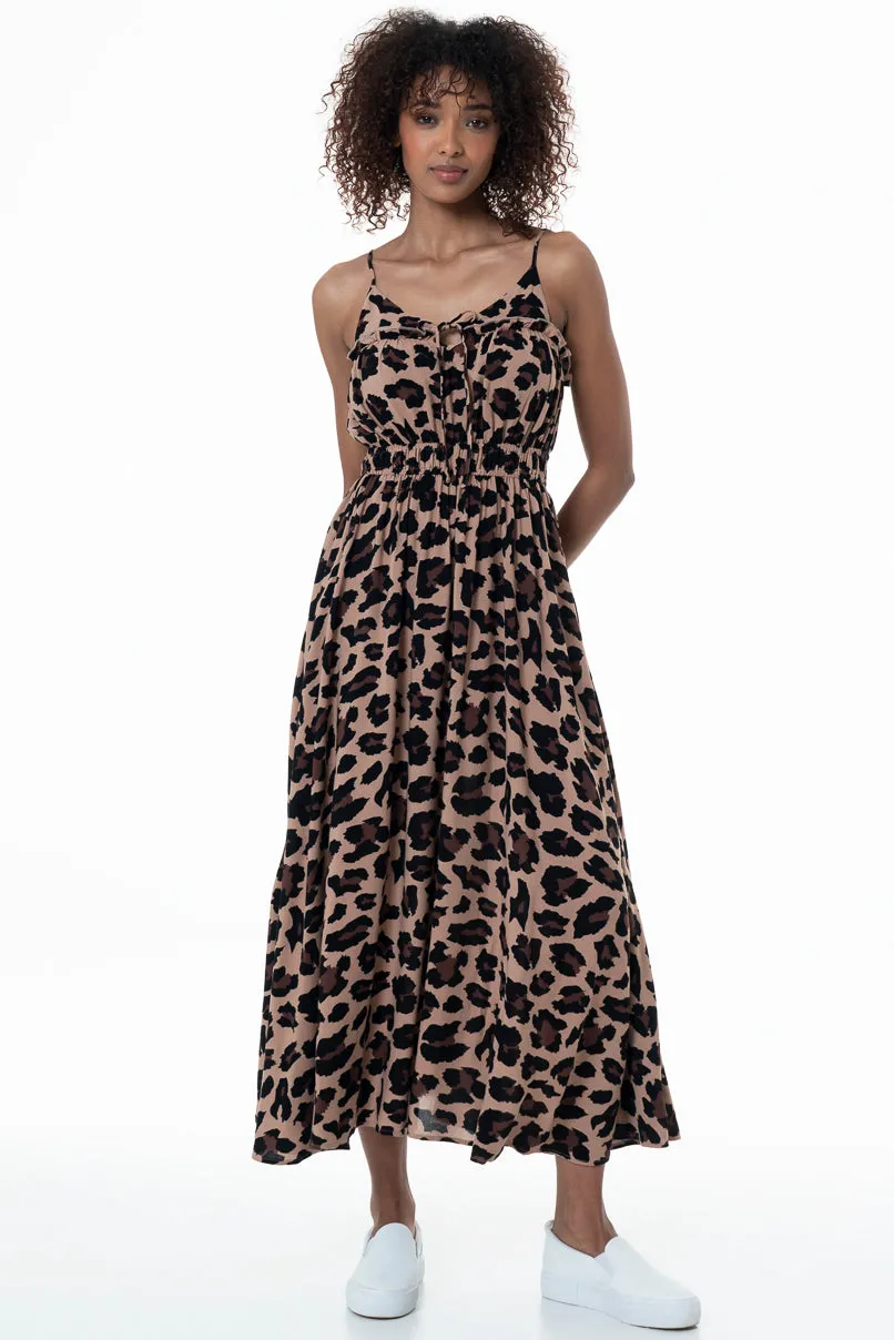 Animal Printed Dress _ 153773 _ Brown