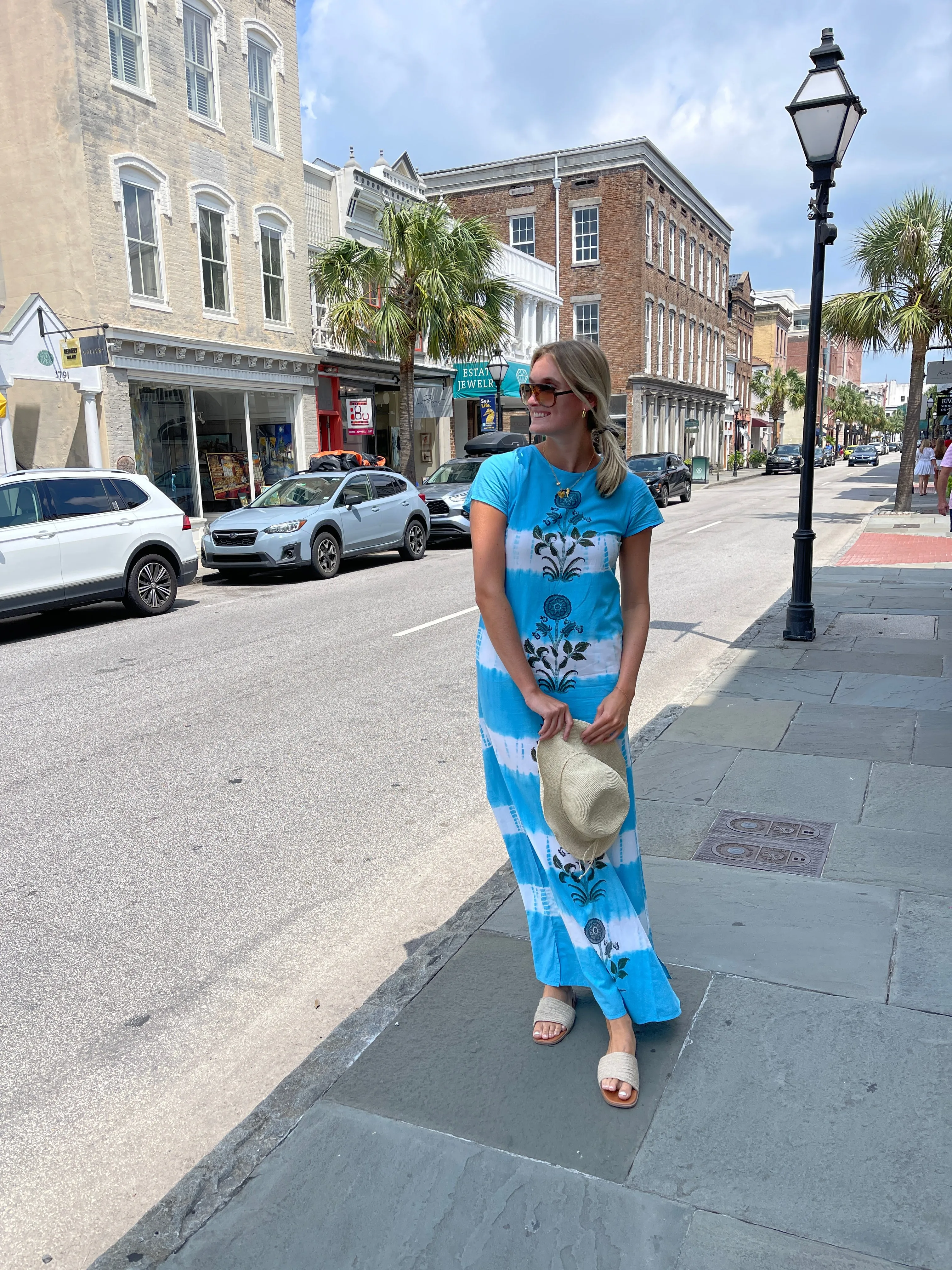 Anne Maxi Dress Blue Tie Dye