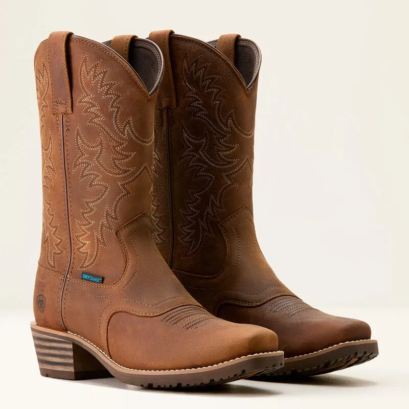 Ariat Men's Hybrid Roughstock Square Toe WP Cowboy Boot -Brown- 10053577