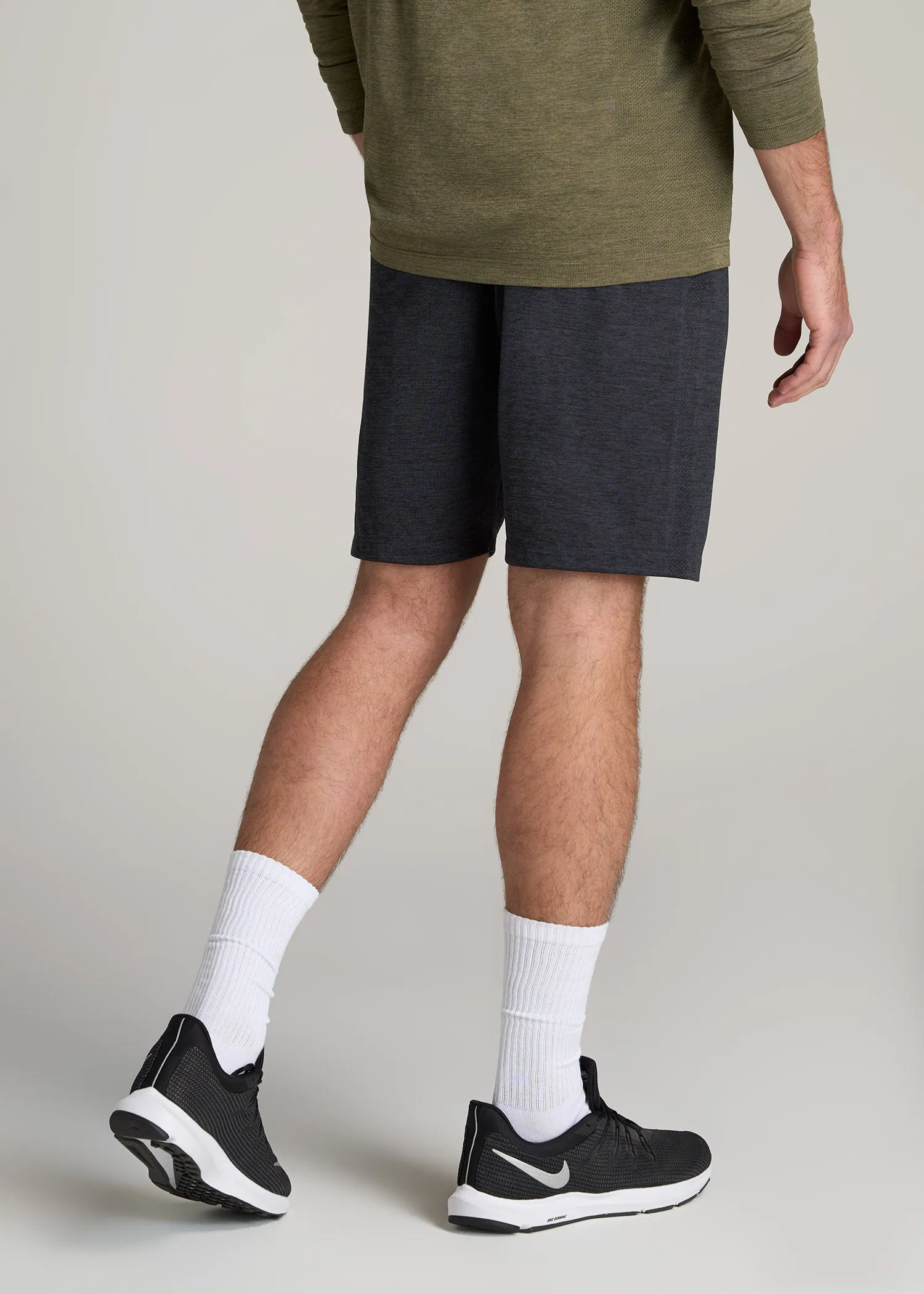 A.T. Performance Engineered Athletic Shorts for Tall Men in Charcoal Mix