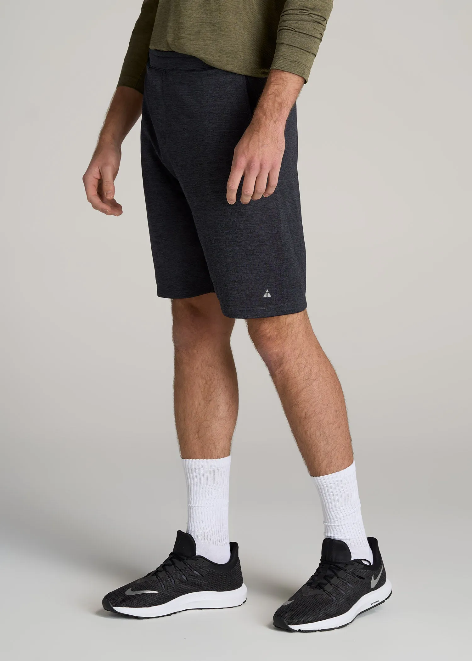 A.T. Performance Engineered Athletic Shorts for Tall Men in Charcoal Mix