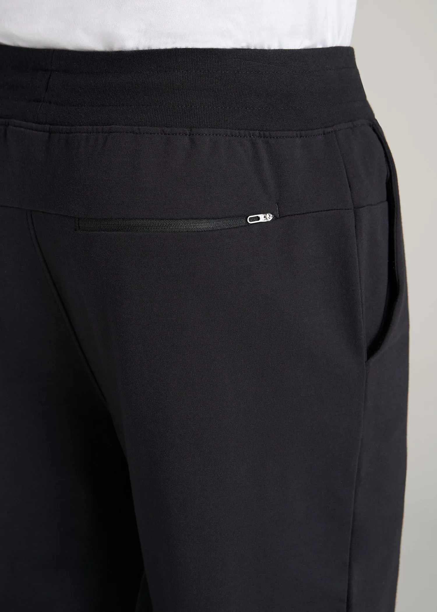 A.T. Performance Slim French Terry Joggers for Tall Men in Black