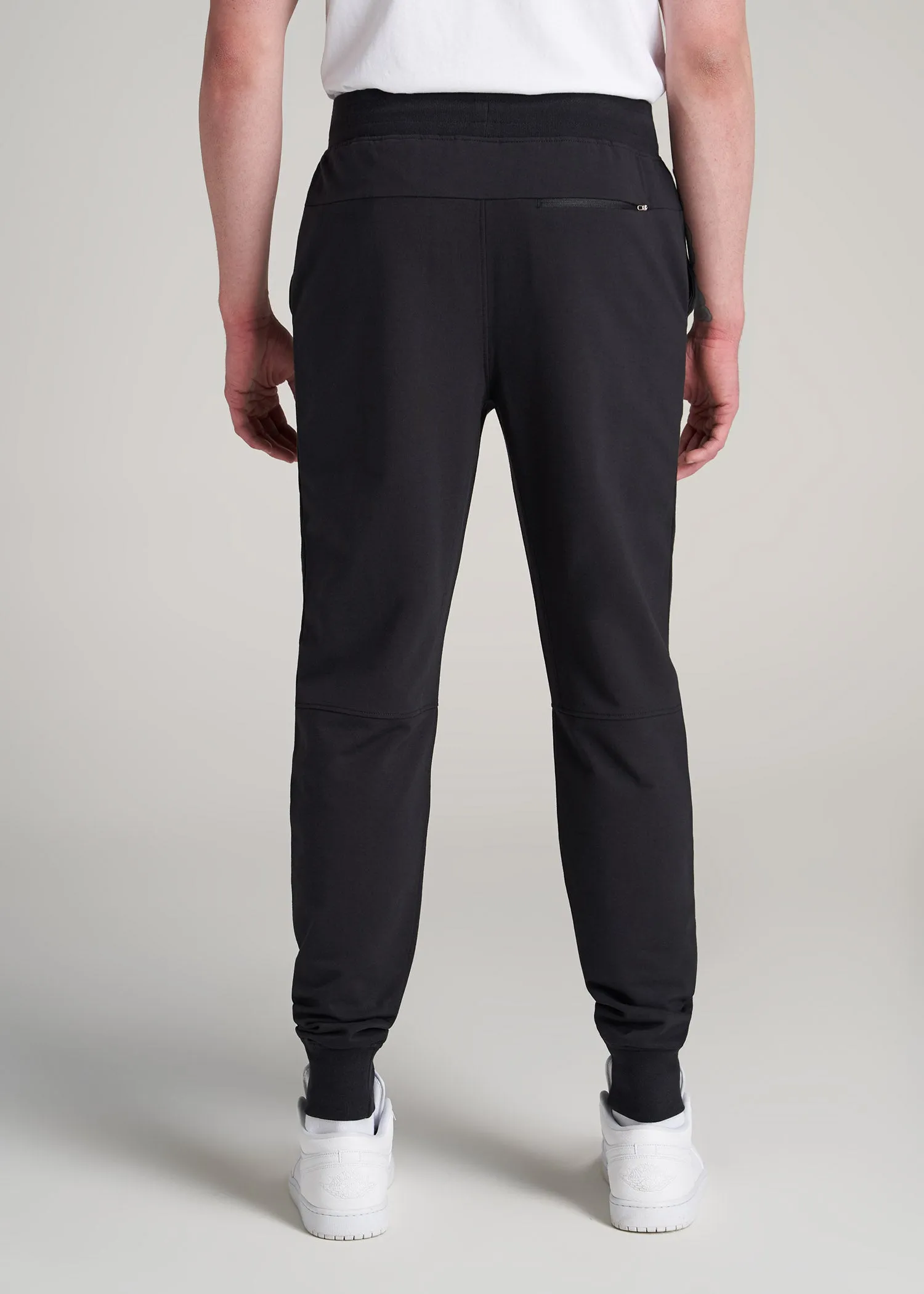 A.T. Performance Slim French Terry Joggers for Tall Men in Black