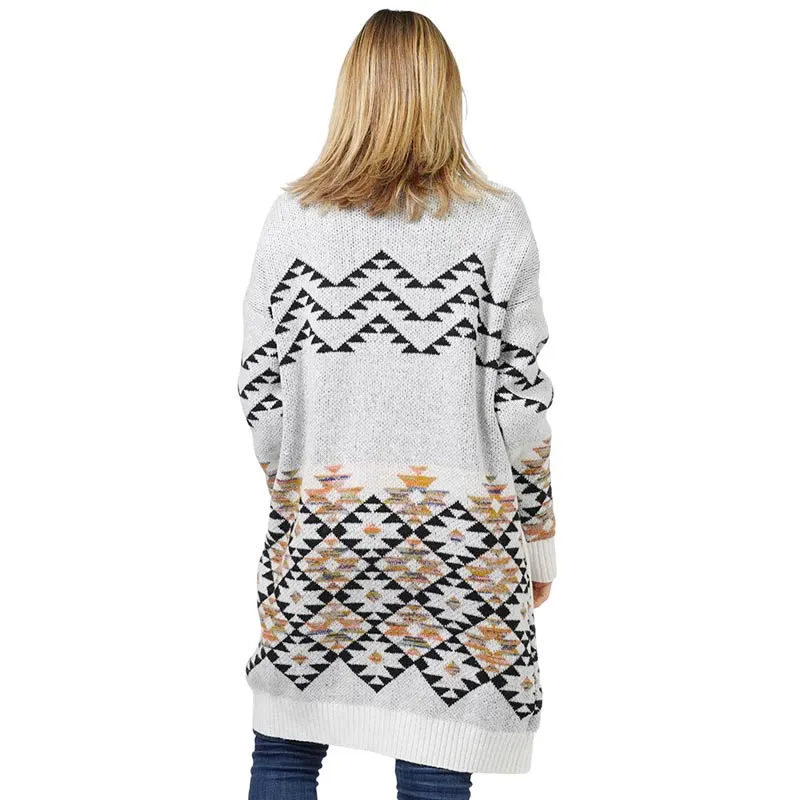 Aztec Patterned Sweater Cardigan