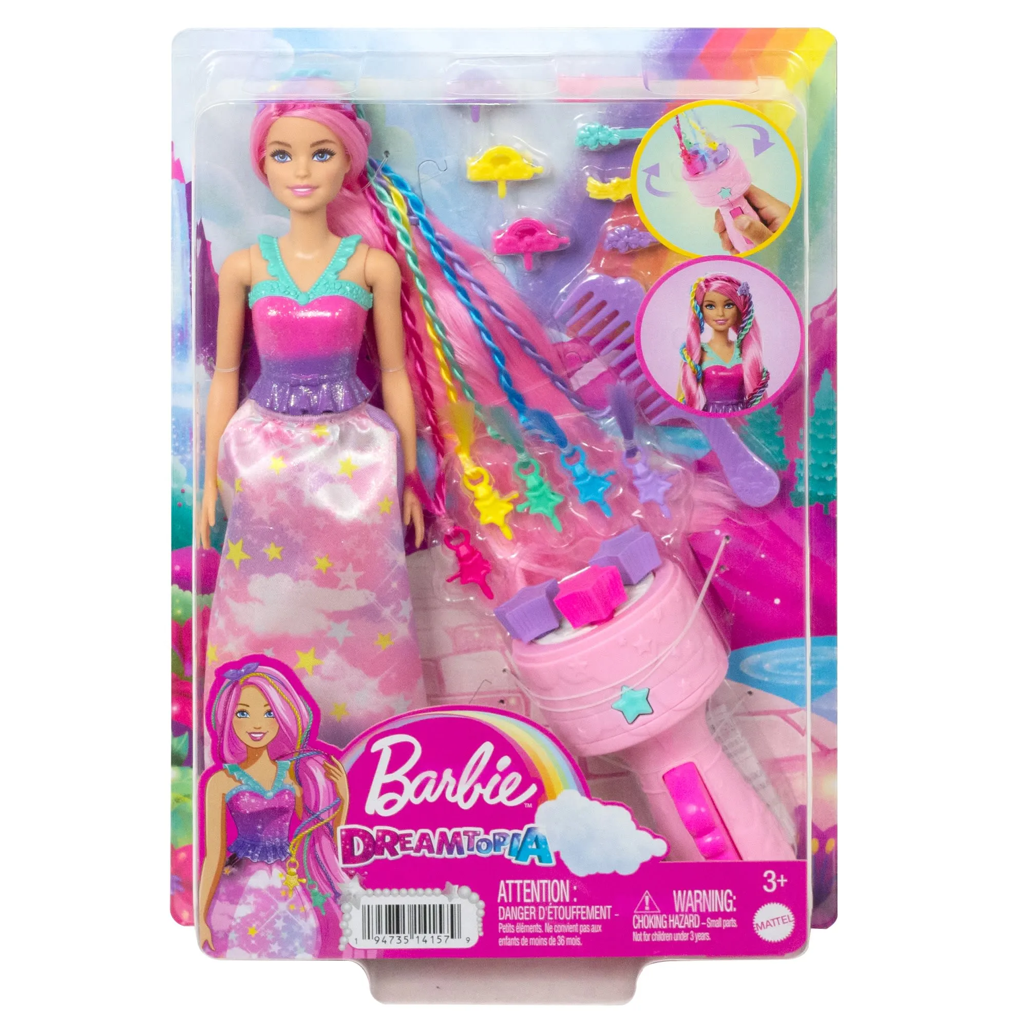 Barbie Dreamtopia Twist 'n Style Doll And Hairstyling Accessories Including Twisting Tool