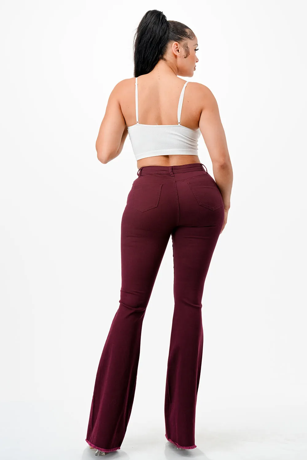 BC-450 BURGUNDY COLORED BELL BOTTOMS