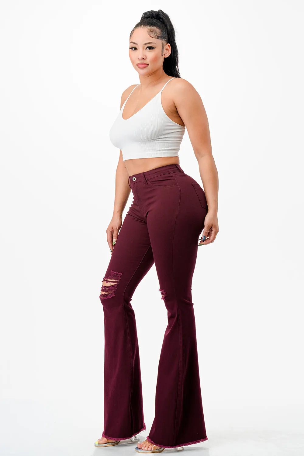 BC-450 BURGUNDY COLORED BELL BOTTOMS