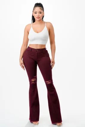 BC-450 BURGUNDY COLORED BELL BOTTOMS