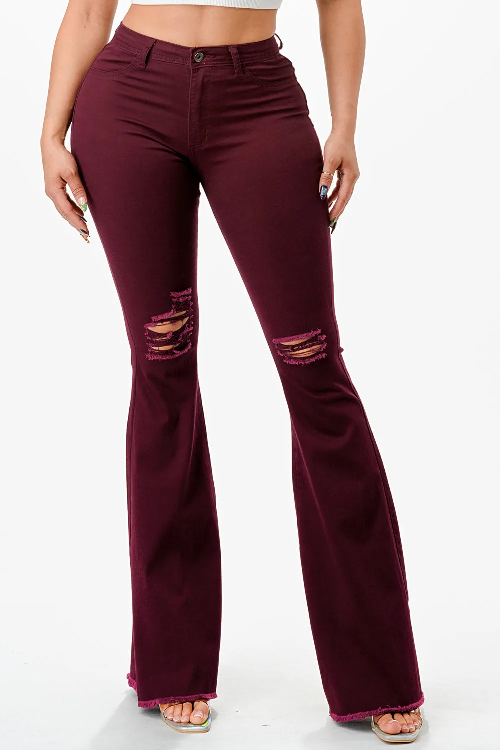 BC-450 BURGUNDY COLORED BELL BOTTOMS