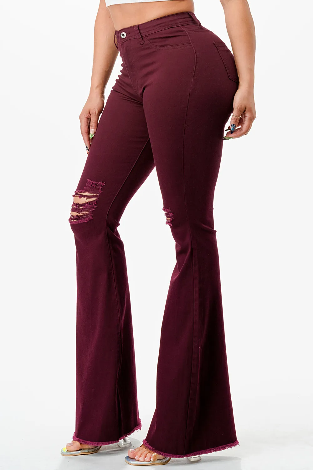 BC-450 BURGUNDY COLORED BELL BOTTOMS