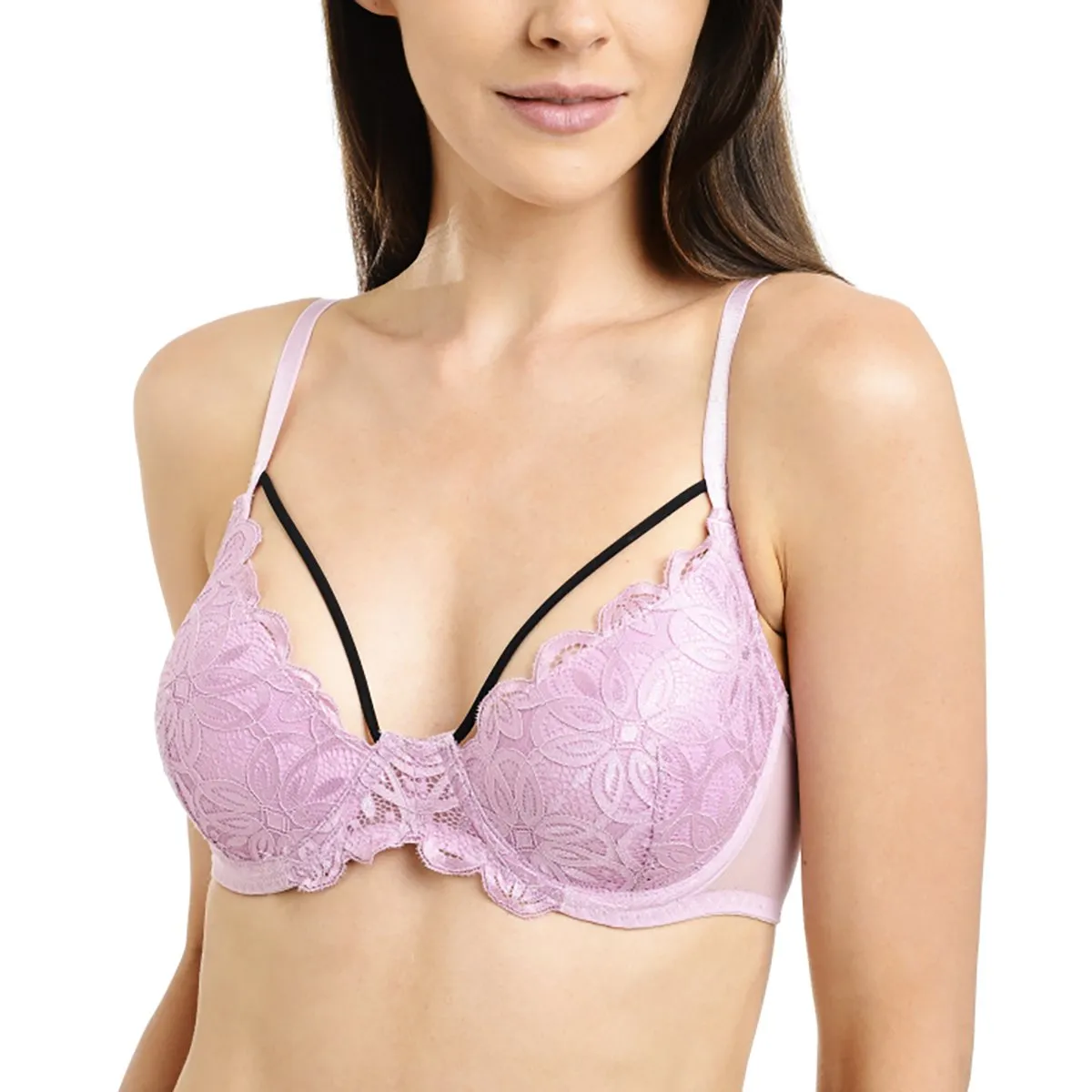 BCBGeneration Women's Satin And Lace Demi Bra 2-Pack