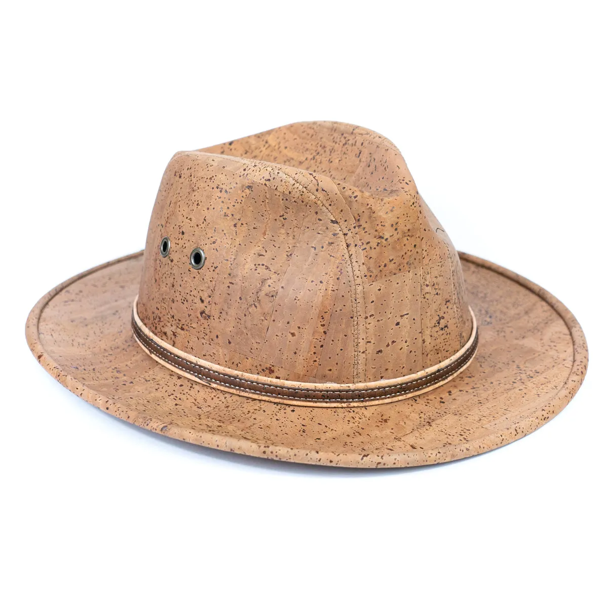 Black and Brown Tobacco-Toned Cork Cowboy Hat, 22.8 Inches (58 cm) Interior  L-1071