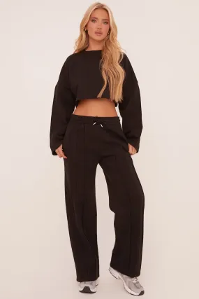 Black Binding Detail Loungewear Co-ord Set - Ceri