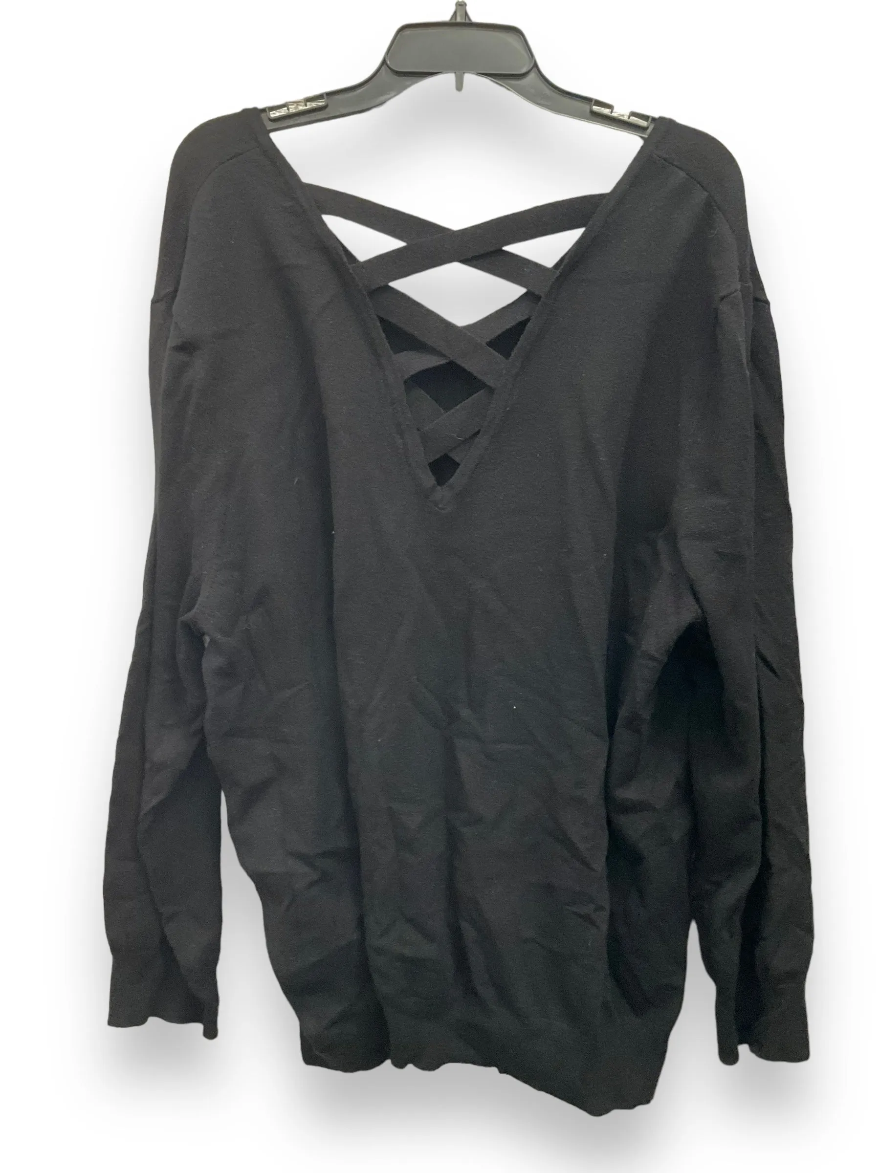 Black Top Long Sleeve Basic Clothes Mentor, Size 3x