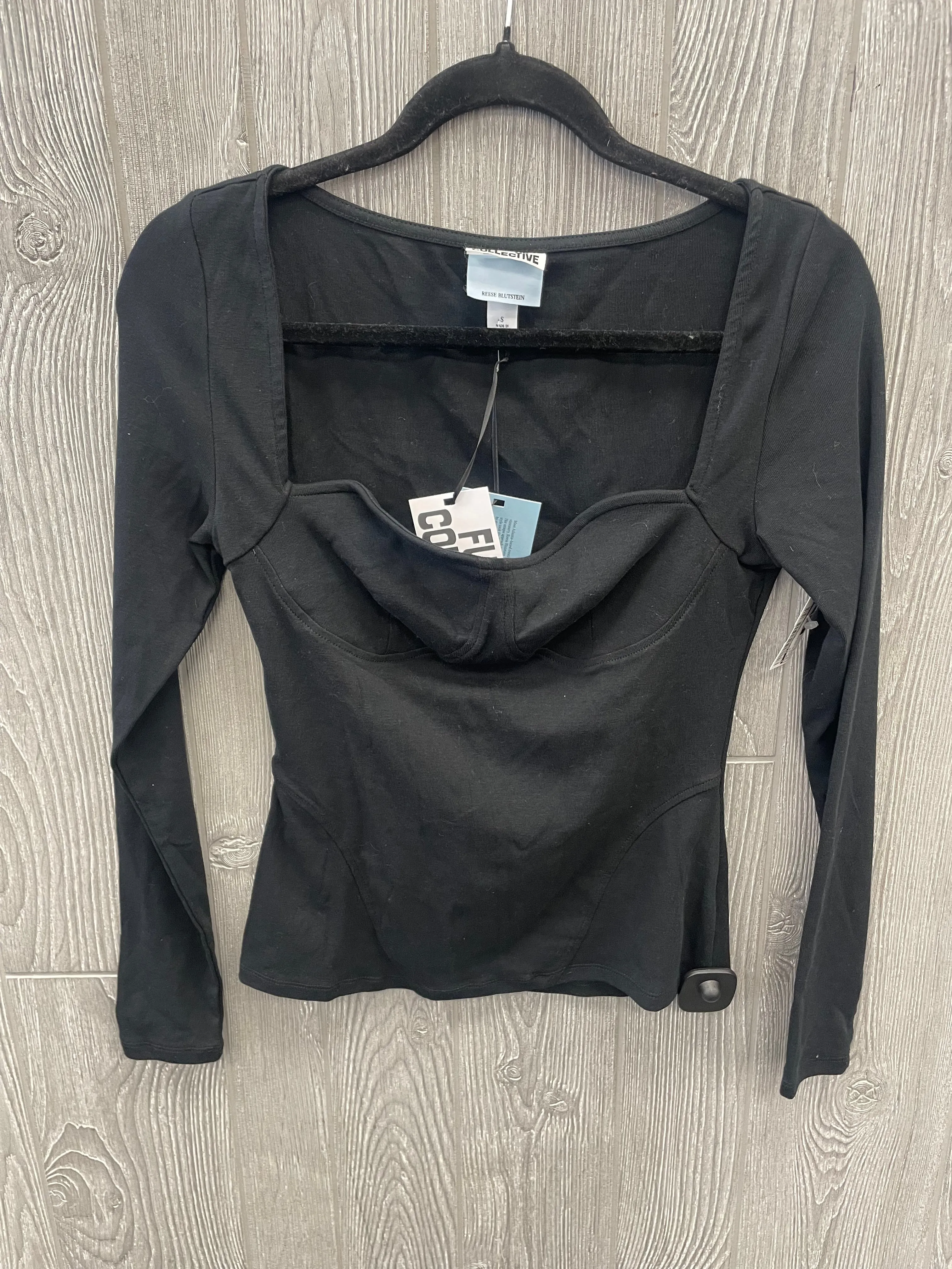 Black Top Long Sleeve Clothes Mentor, Size S