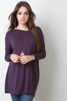 Boxy Long Sleeve Mini Dress