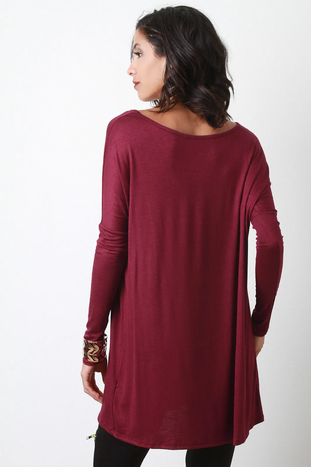 Boxy Long Sleeve Mini Dress