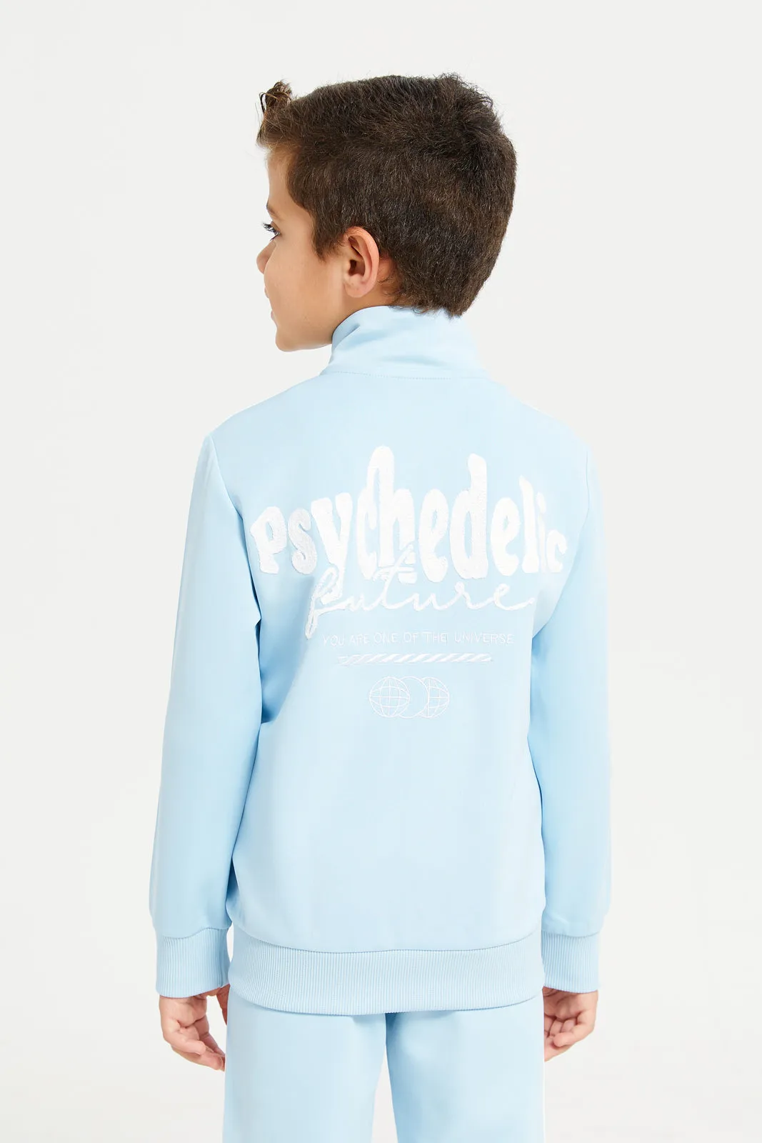 Boys Blue Zipper Sweatshirt