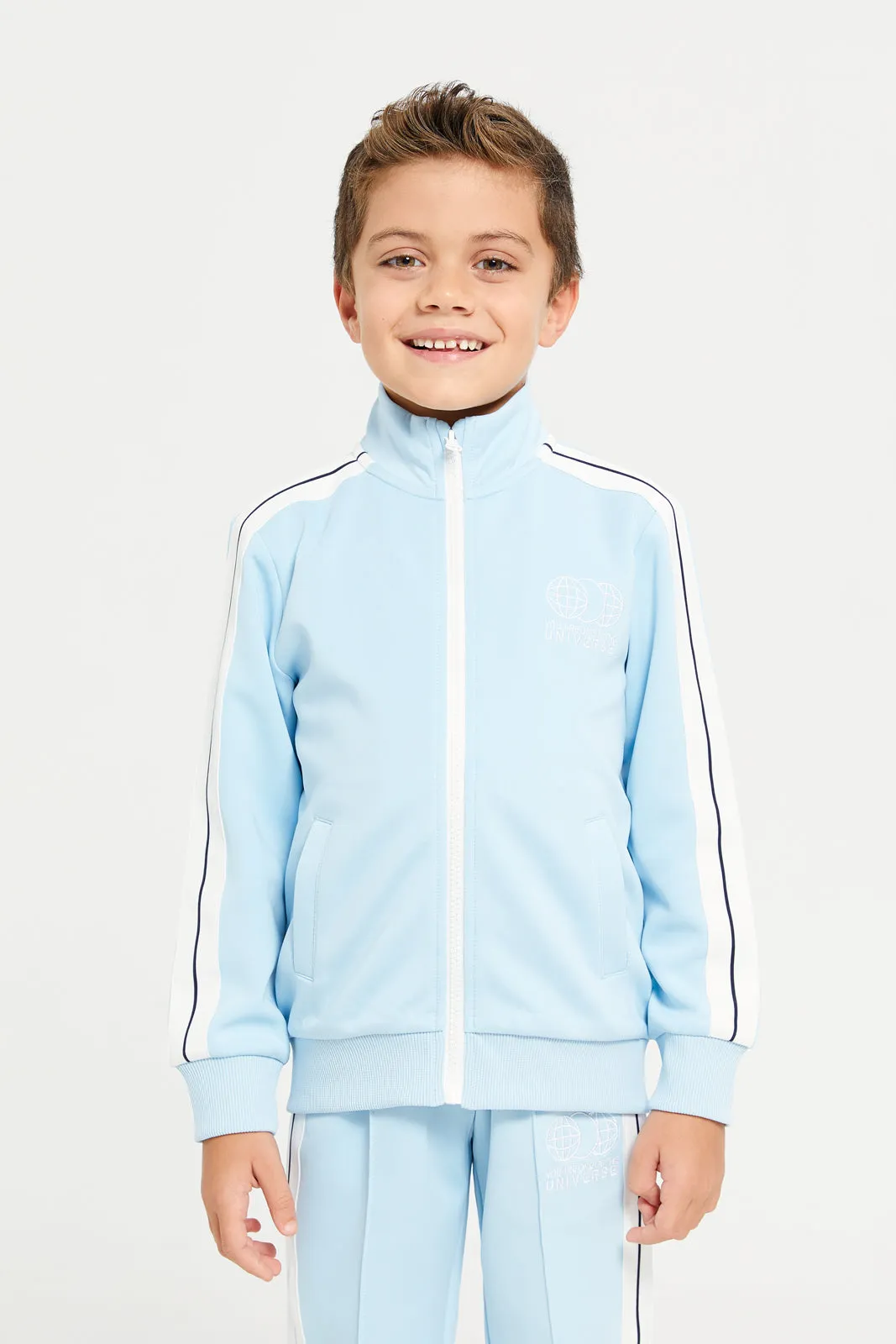 Boys Blue Zipper Sweatshirt