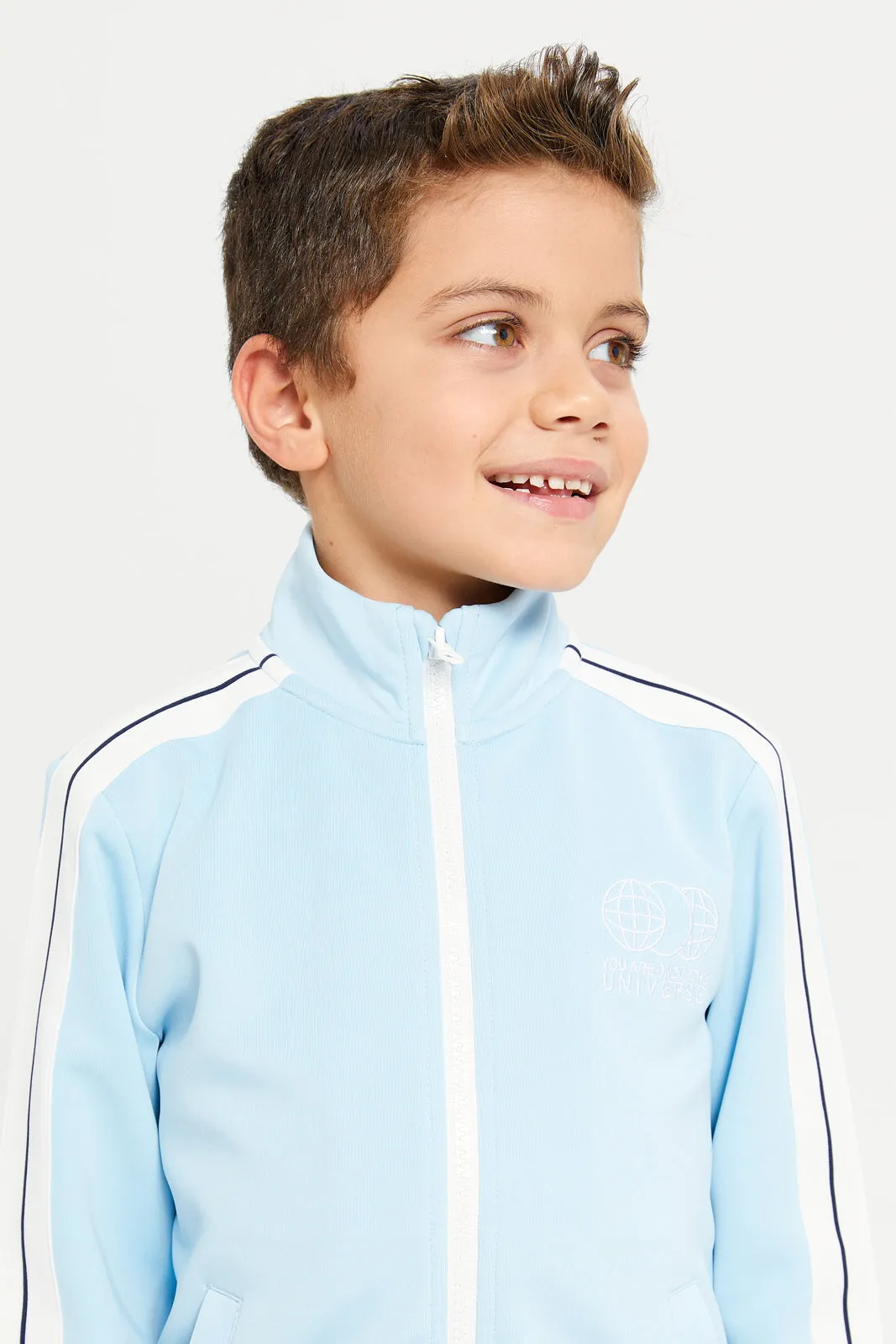 Boys Blue Zipper Sweatshirt