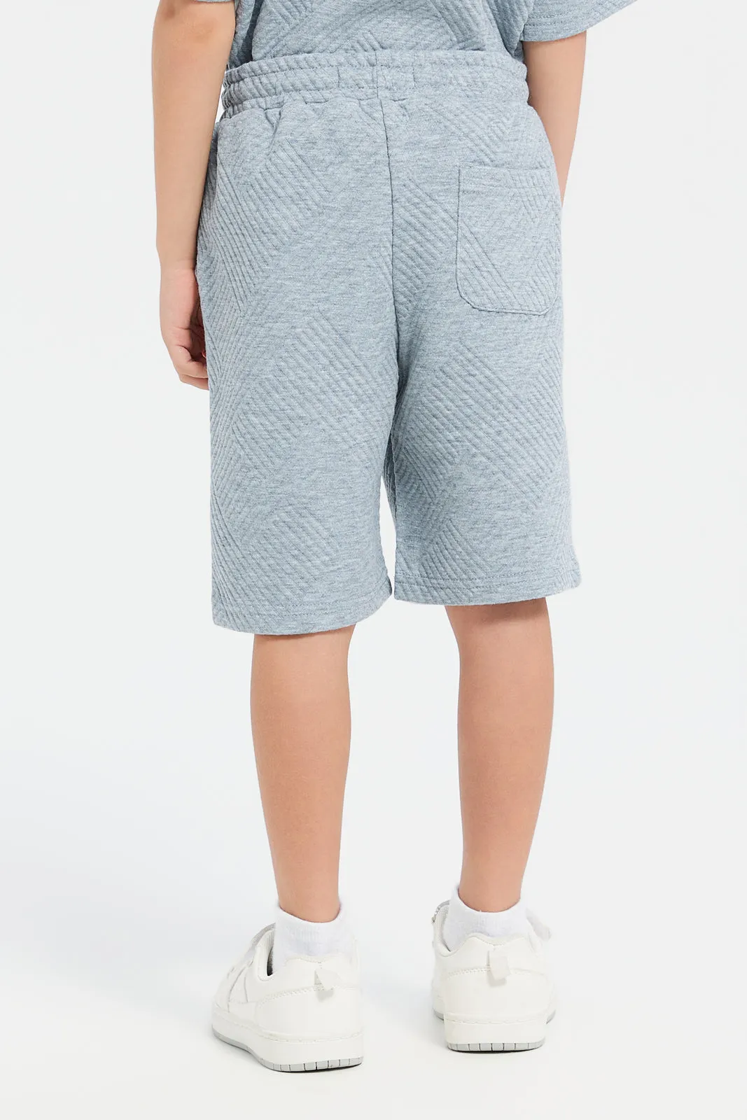 Boys Grey Jacquard Shorts