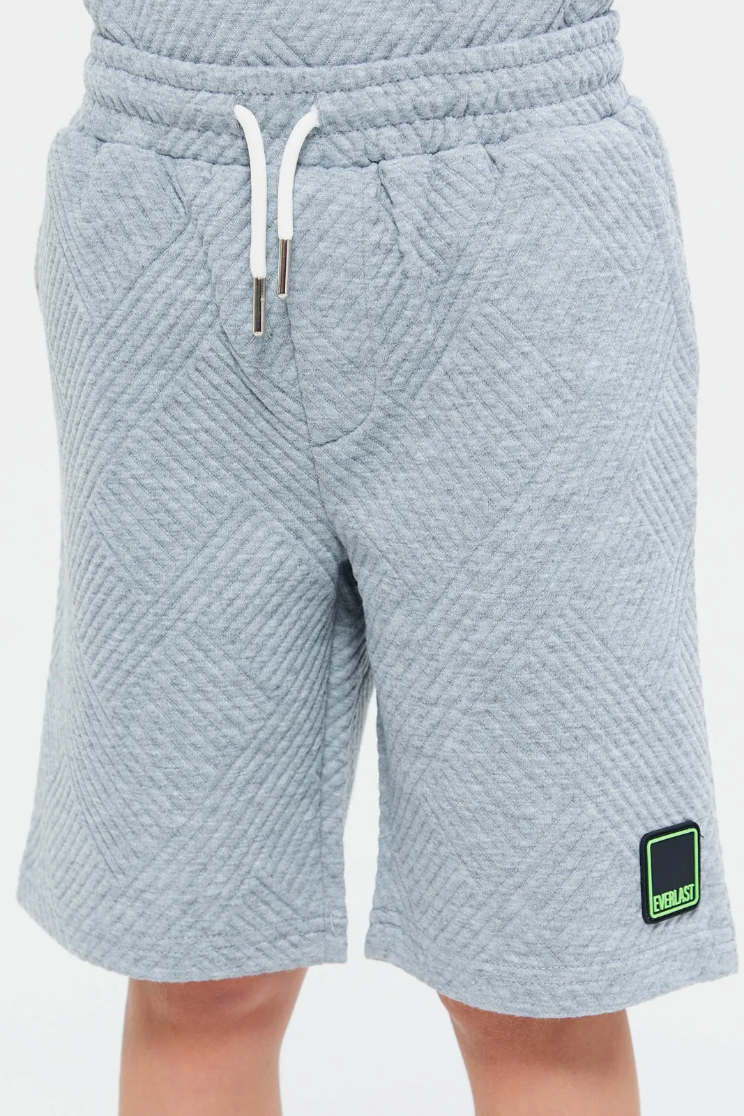 Boys Grey Jacquard Shorts