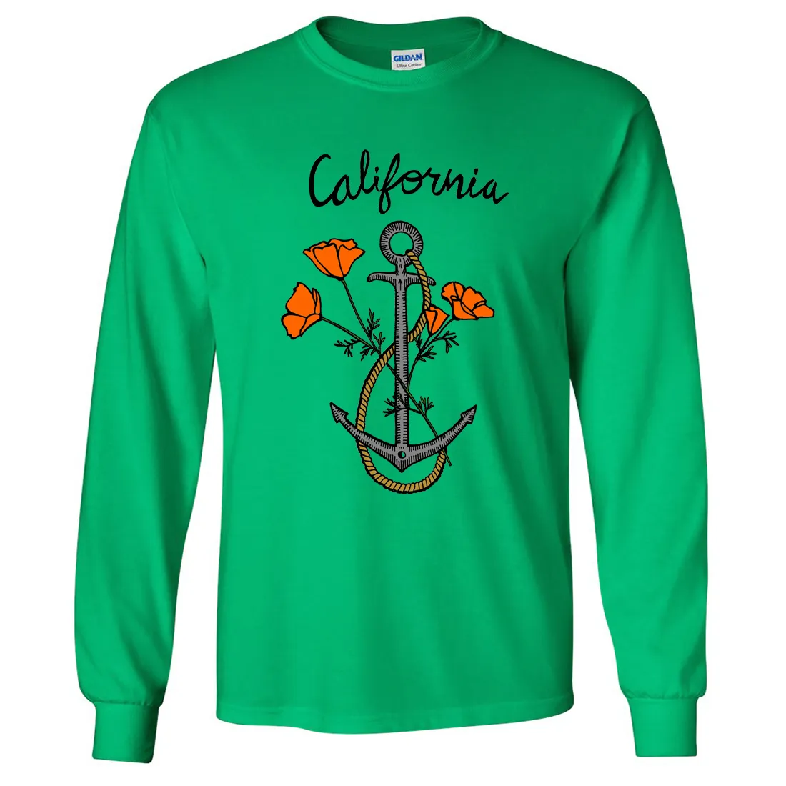 California Anchor Poppies Long Sleeve Shirt