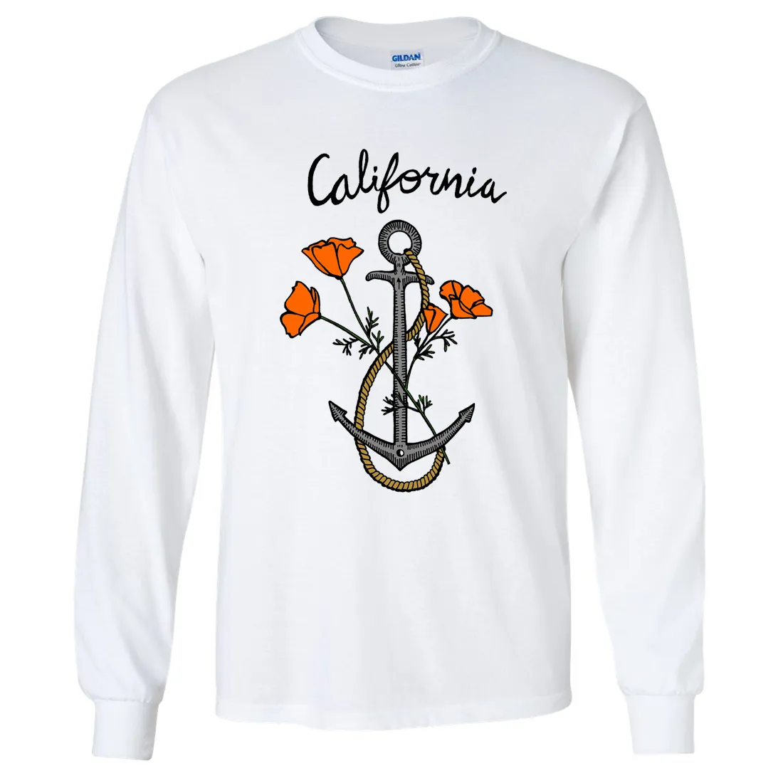 California Anchor Poppies Long Sleeve Shirt