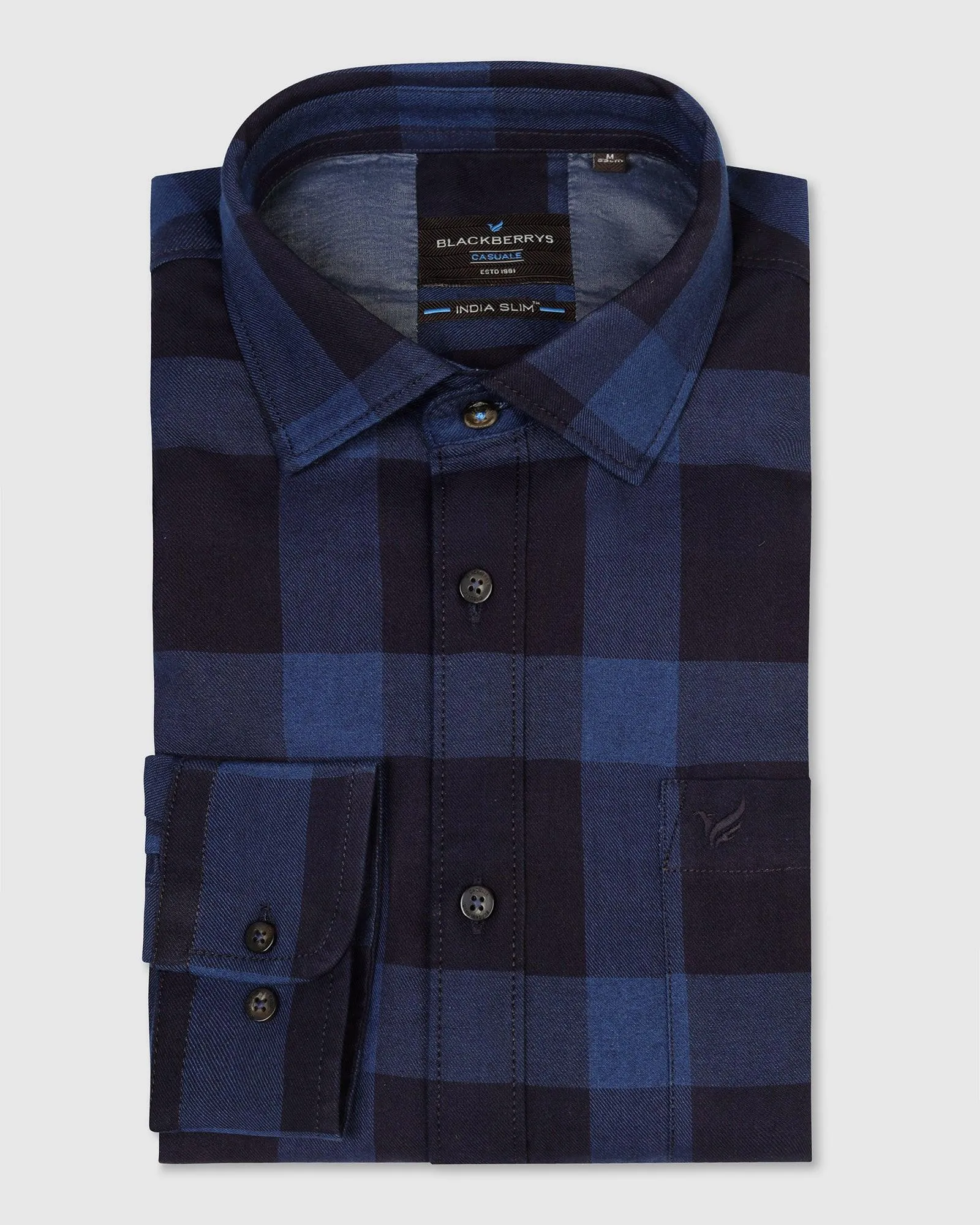 Casual Indigo Check Shirt - Glen