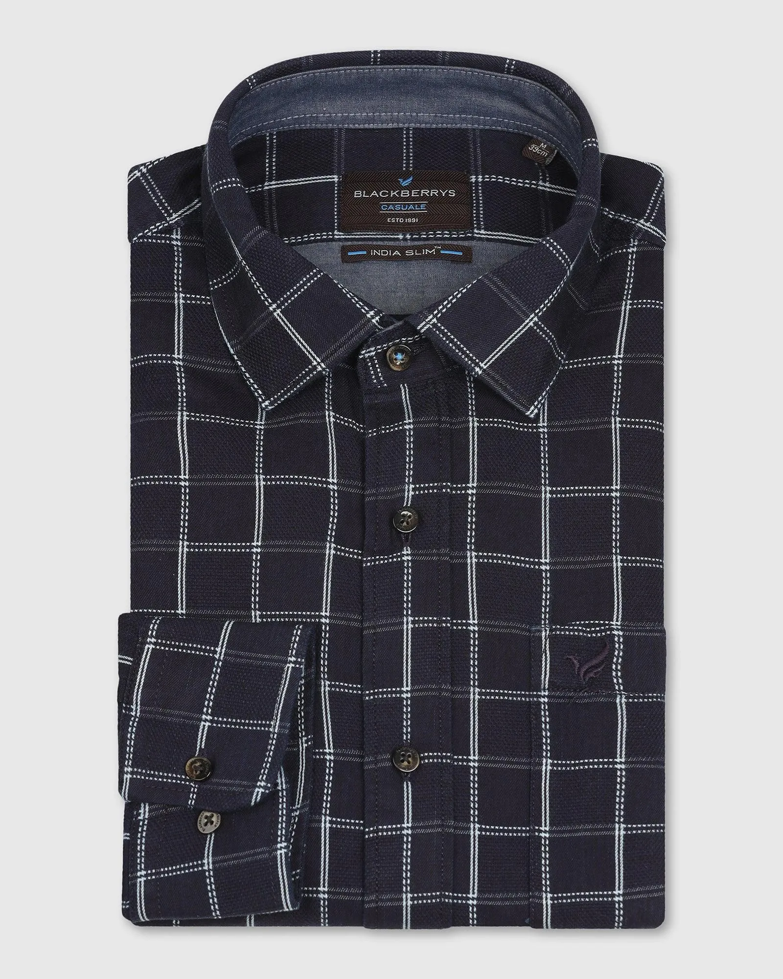 Casual Indigo Check Shirt - Max