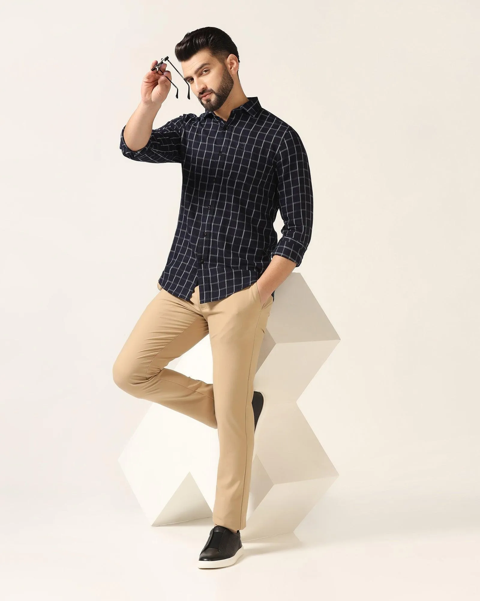 Casual Indigo Check Shirt - Max