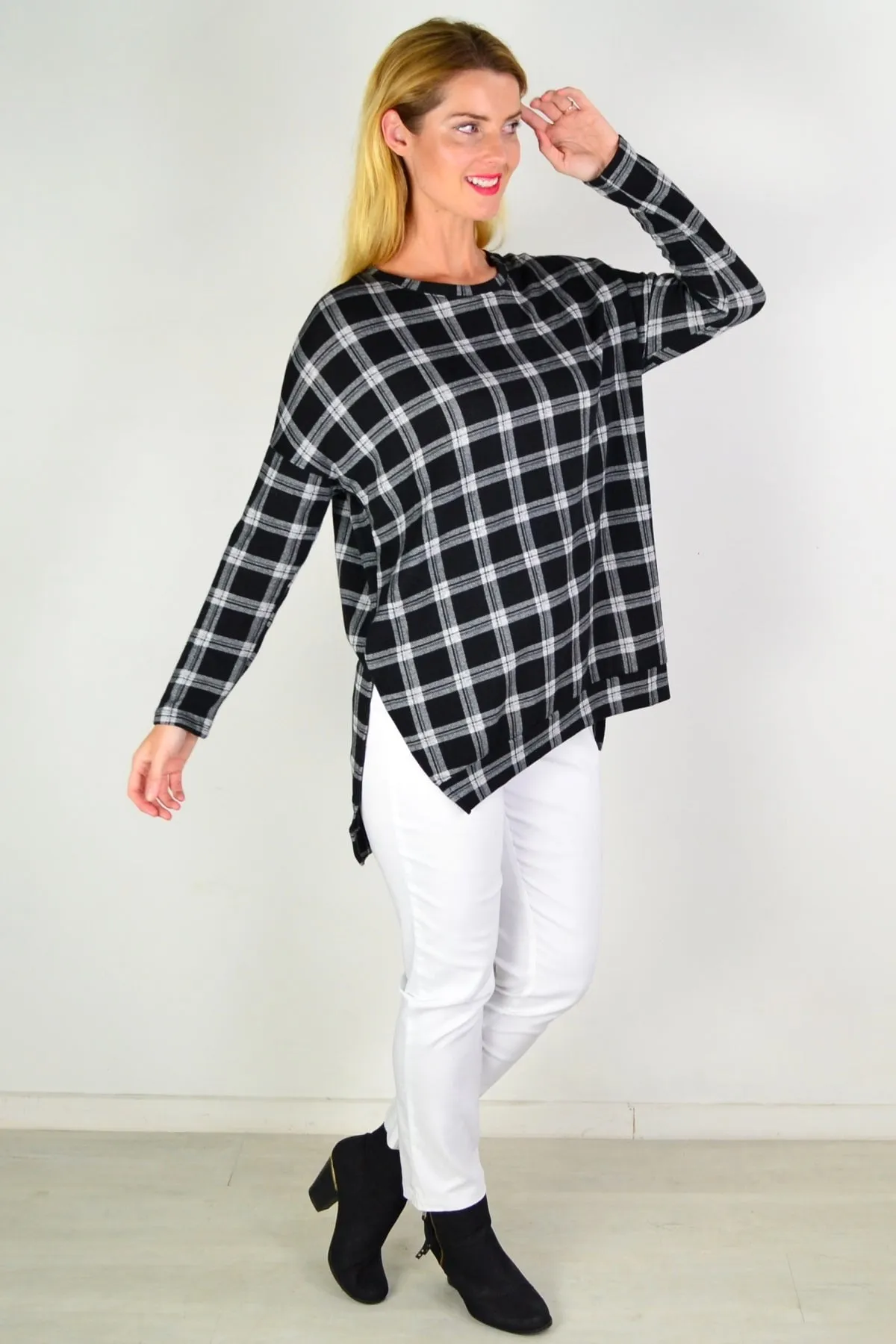 Charlies Check Hi Low Tunic Top