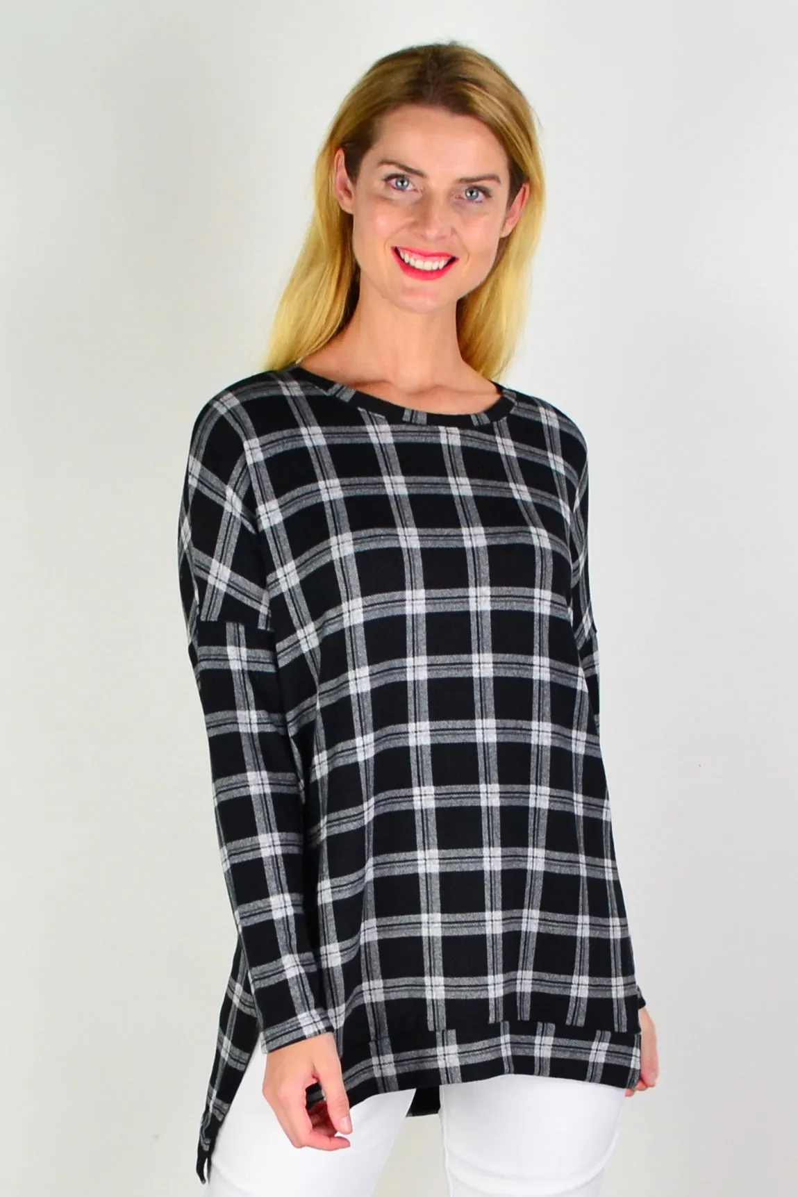 Charlies Check Hi Low Tunic Top