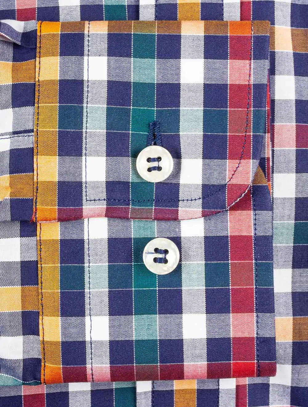 Check Button Down Shirt Multi