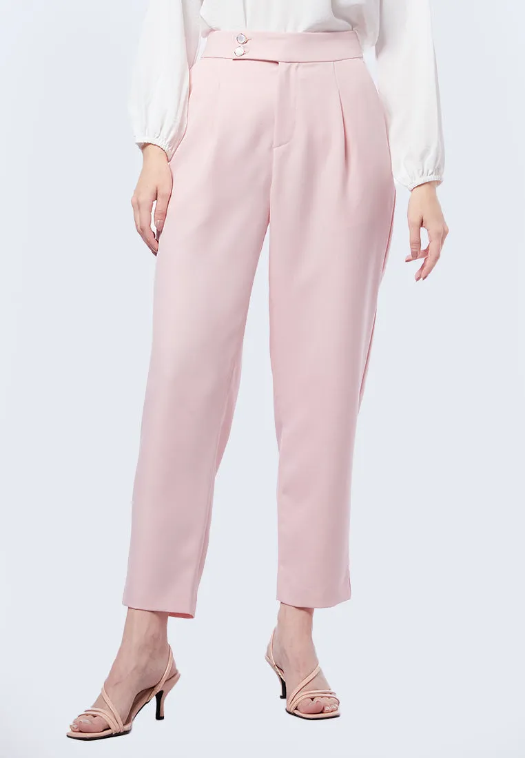 Cigarette Pants with Button Details