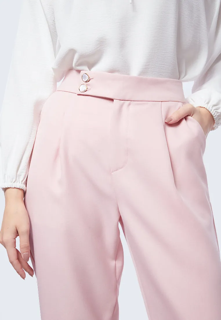 Cigarette Pants with Button Details