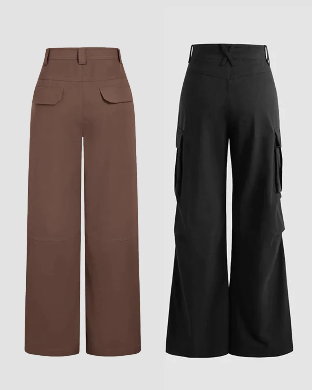 Combo: Y2K Cargos & Y2K Baggy Fit Women Cargo In Brown and Black